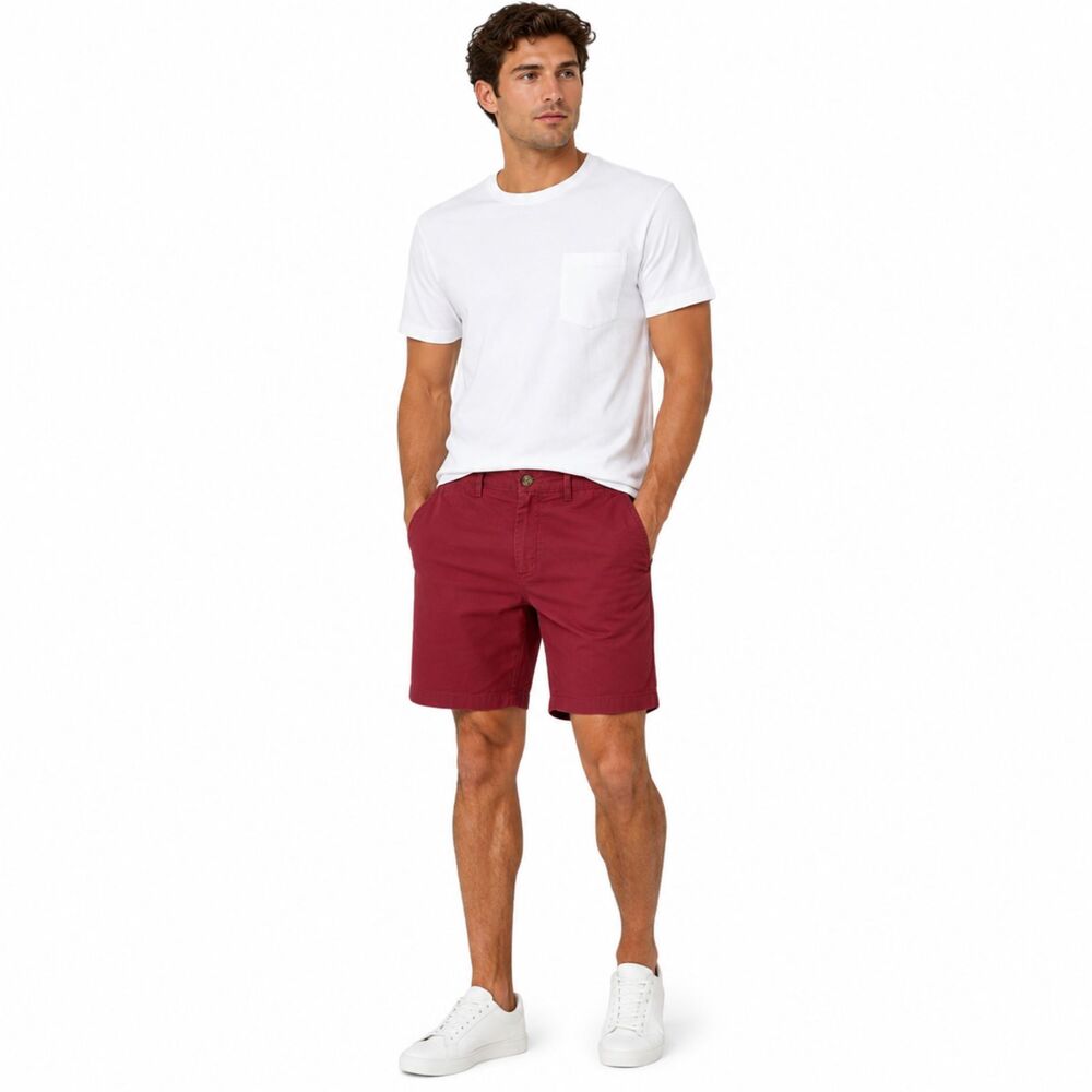 Johnnie-O Derby Shorts Men's 32 Malibu Red Chino Cotton Beach 10" Inseam Summer